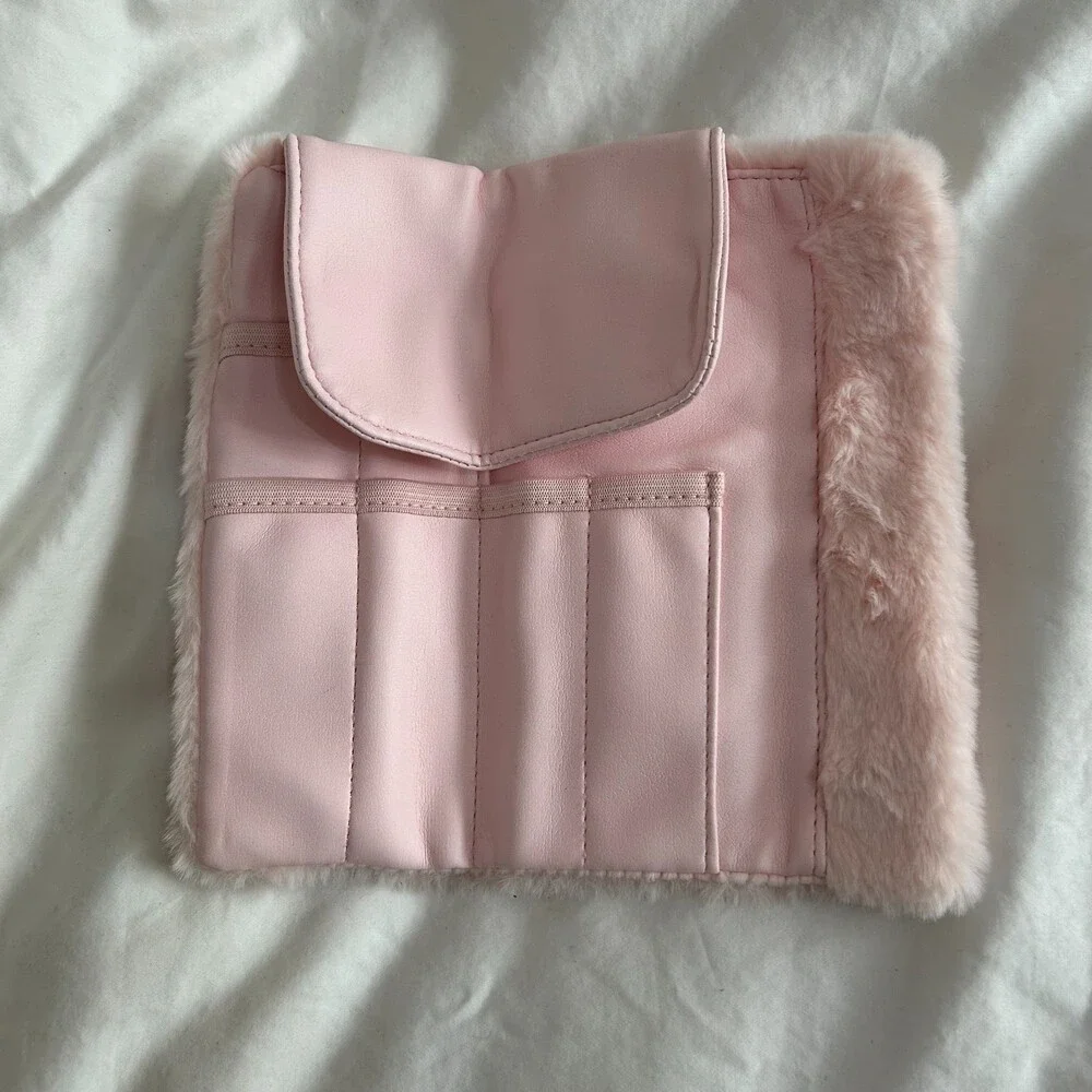 Beautylish Pink Faux Fur Brush Roll